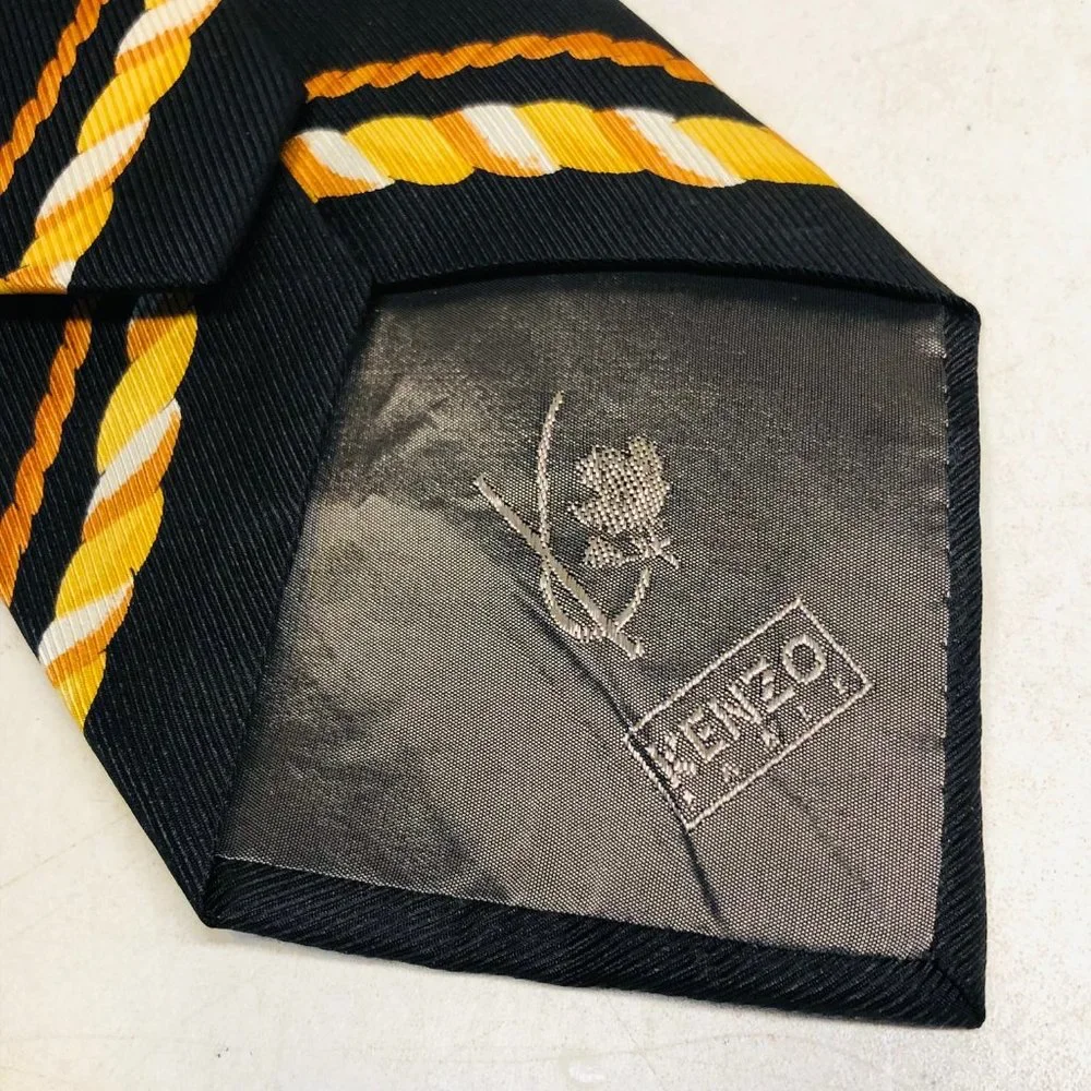 Kenzo Vintage Hibiscus Silk Tie